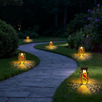 Cardinal Solar Lantern Set, Rustic Outdoor Lighting