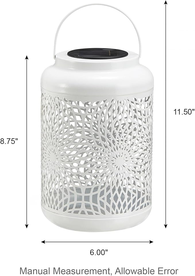 Backyard Solar Hanging Lanterns, Metal Outdoor Decor
