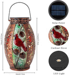 Cardinal Solar Lantern Set, Rustic Outdoor Lighting