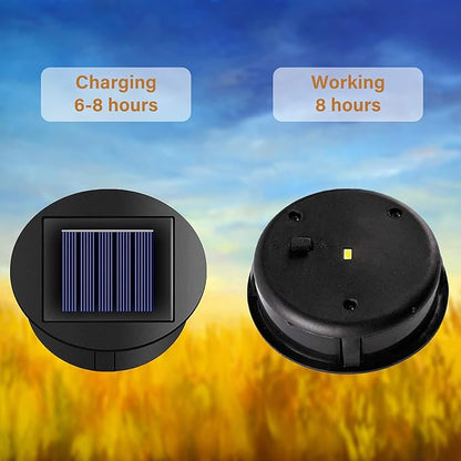 4 Pack Solar Lights Replacement Top, (Top Size 3.15 inch, Bottom Size 2.76 inch) Solar Lantern Light Lids, Waterproof Replacement Parts for Outdoor Hanging Lanterns(Warm White)