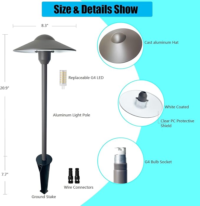 Solar Pathway Lights, Waterproof LED Garden Lights