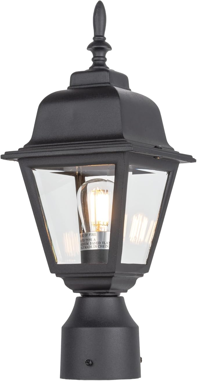 Pole Lantern for Outdoor Posts, Black Waterproof