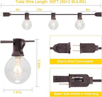 Outdoor String Lights, 50ft Brown Waterproof LED