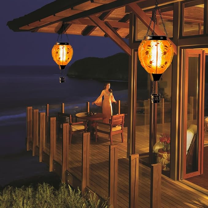 Bee Solar Hanging Lanterns, Classic Garden Decor