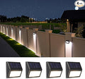 4-Pack Cool White Solar Wall Lights, Outdoor LED