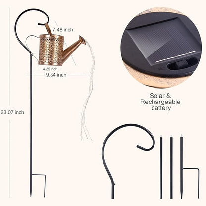 Solar Garden Light, Solar Watering Can Lights for Outside, Decorative Yard Light with Hook, Perfect Garden Gift for Mom Grandma Women