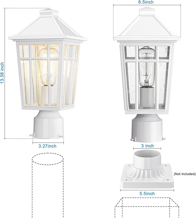 White Solar Fence Post Caps, Deck LED