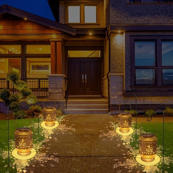 Cardinal Solar Lanterns Outdoor Waterproof, Cardinal Birthday Gifts for Women Mom Men, Metal Hanging Bird Decorative Lanterns for Yard Patio Lawn Garden Decor