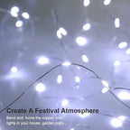 4-Pack White Backyard String Lights, 4ft Weatherproof LED