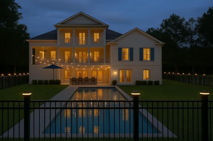 4 Pack Solar Post Cap Lights for 2x2 inch Aluminum, Wrought Iron, and Garden/Pool Fences, Warm White, Cool White, and Selectable RGB Colors with Built-in Color-Changing Holiday/Party Mode!