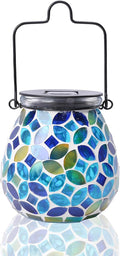 Metal Mosaic Solar Lanterns for Patio, Waterproof LED