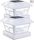 2-Pack Warm White Yard Post Cap Lights, Solar LED