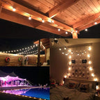 25ft Brown String Lights for Patio, Waterproof LED