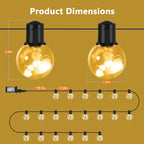25ft Warm White Outdoor Edison String Lights, Weatherproof