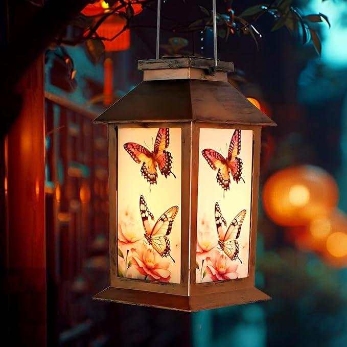 Butterfly Solar Pendant Light, Outdoor