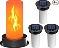 4-Pack Courtyard Solar Lanterns, Waterproof LED Porch Lights