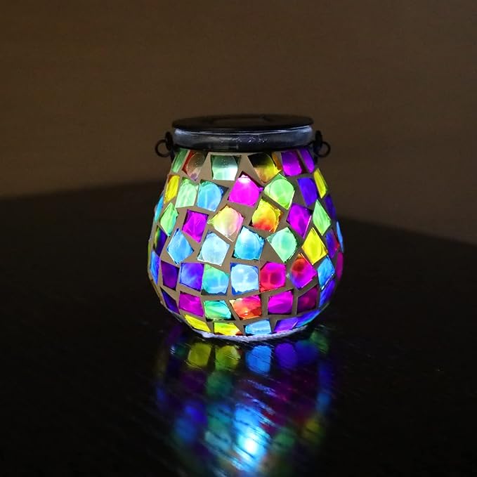 Solar Mosaic Lanterns, Porch Hanging LED Decor