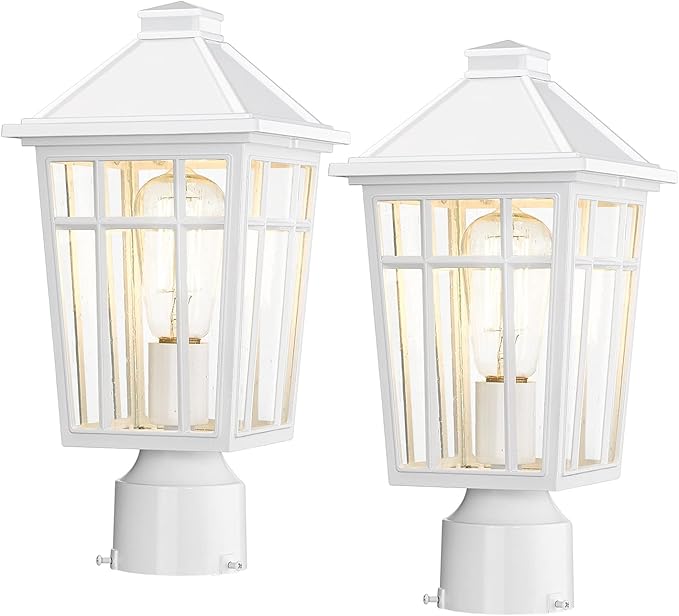 2-Pack Bright Solar Post Cap Lights for Deck, LED