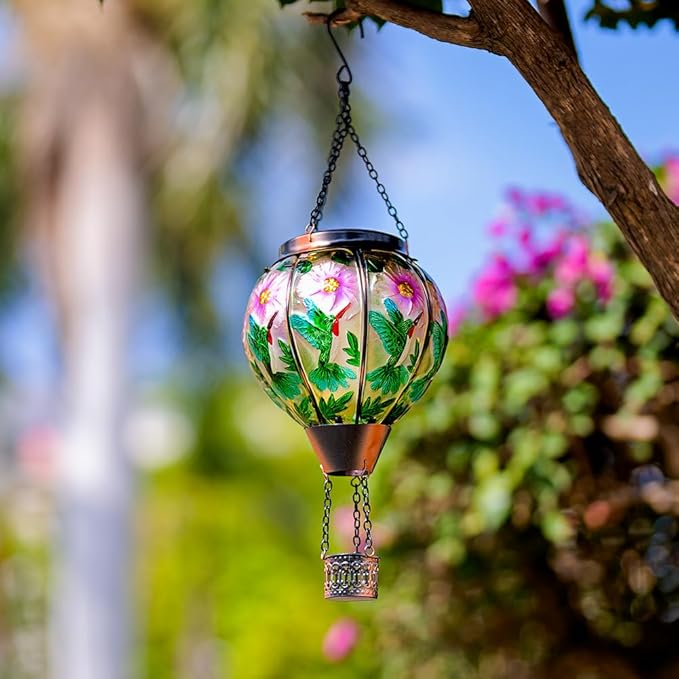 Hummingbird Solar Yard Lanterns, Rustic Waterproof LED