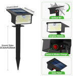 2-Pack Motion Sensor Solar Spotlights, Waterproof Landscape LED