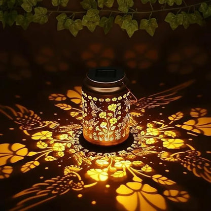 Lyeasw Garden Decor Hummingbird Solar Lanterns, 7 Inches Waterproof Hanging Lights for Outside, Metal Outdoor Decorations for Patio, Yard, Pathway, Birthday Gifts for Women(Bronze)