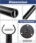 2-Pack 10ft String Light Poles, Heavy-Duty Metal Stands