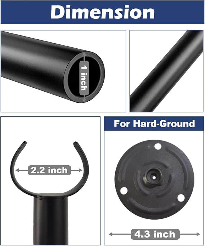 10ft Outdoor String Light Poles, Metal