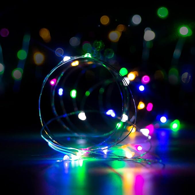 XINKAITE Waterproof LED String Lights - Fairy Starry Lights for Indoor & Outdoor DIY Decoration, Home Parties, Christmas Holiday (10FT/3Meters, Multicolor)