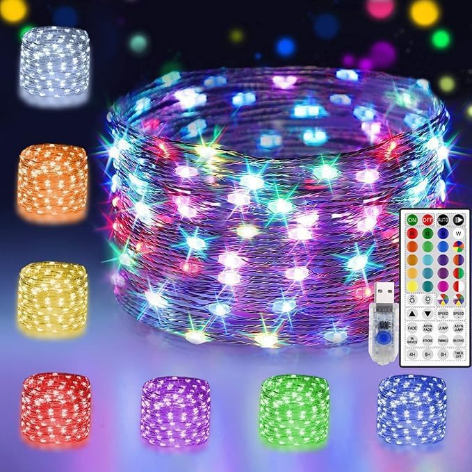 Christmas String Lights, 33ft Waterproof Twinkle Lights