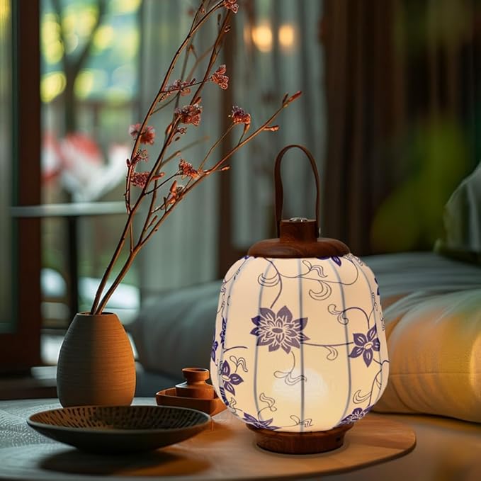 Cordless Rechargeable Lanterns Table Lamp - LED Outdoor Light,4000 mAh Battery Operated,3 Color Dimming Touch Desk Lamps with Handle for Bedroom/Living Room/Restaurant/Camping