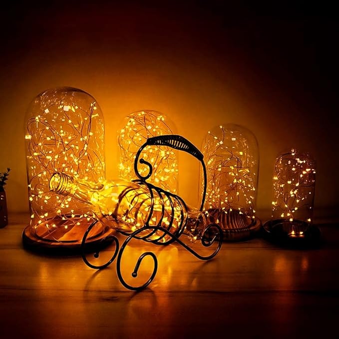 XINKAITE LEDs Fairy Lights,String Lights for Indoor&Outdoor Bedroom, Christmas, Parties, Wedding, Centerpiece, Decoration,Battery Operated (10Ft/3M Warm White)