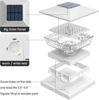 Cool White Solar Fence Post Caps 6-Pack, Patio LED