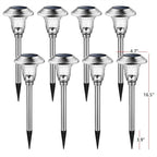 8-Pack Warm White Solar Path Lights, Outdoor Garden LED