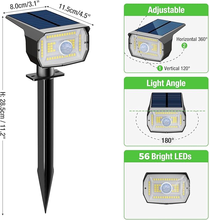 Solar RGB Color-Changing Landscape Spotlights 10-Pack, LED