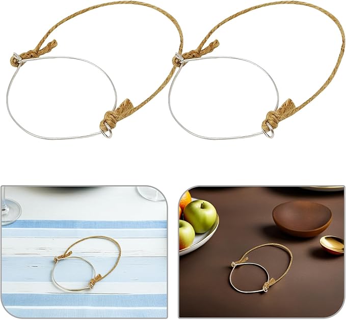 10pcs Mason Jar Hanging Handles with Stainless Steel Wire and 86mm Wide Mouth Jute Rope Grip for Solar Lights and Outdoor Decor