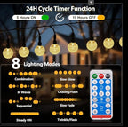 Christmas String Lights, 22ft 50 LED Waterproof Twinkle Lights