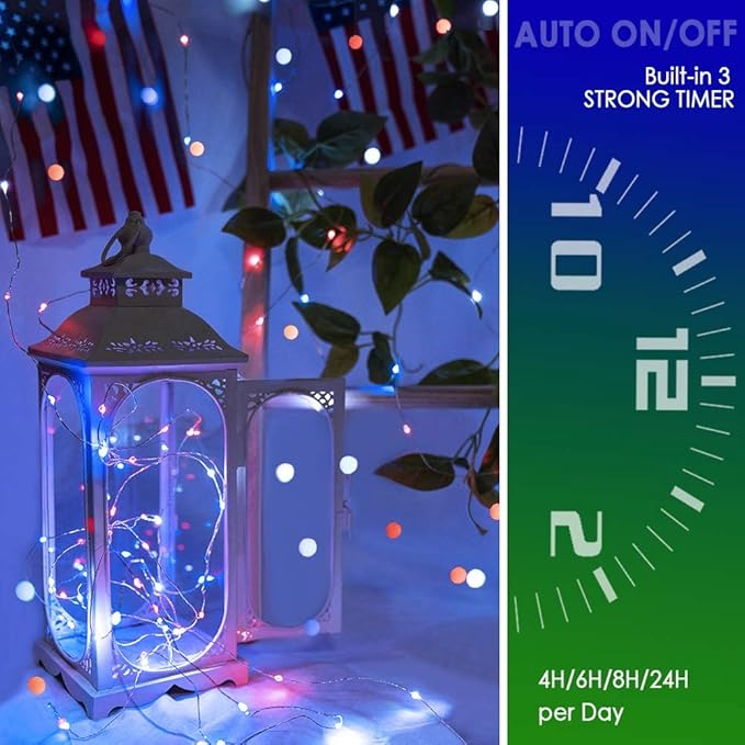 Christmas String Lights, 33ft Waterproof Twinkle Lights