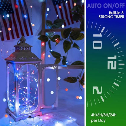 Christmas String Lights, 33ft Waterproof Twinkle Lights