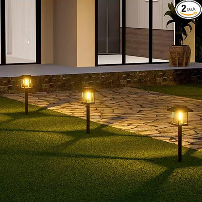 Albelt Solar Pathyway Lights Outdoor, 2 Pack Waterproof Solar Garden Lights with Auto On/Off, Landscape Lighting for Garden, Yard, Pathway, Patio, Driveway Decor