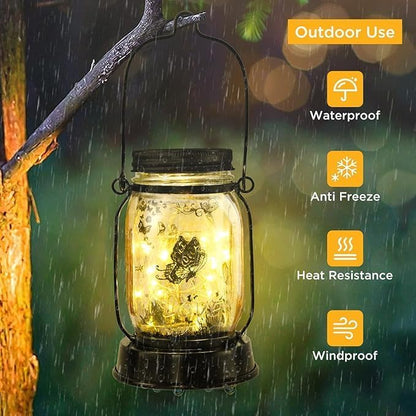 Butterfly Solar Lantern Outdoor Garden Lights, Butterfly Gift for Women Mothers' Day Gift for Mother/Grandma/Women Yard Gift, Lamp Decor,Outdoor Solar Lanterns