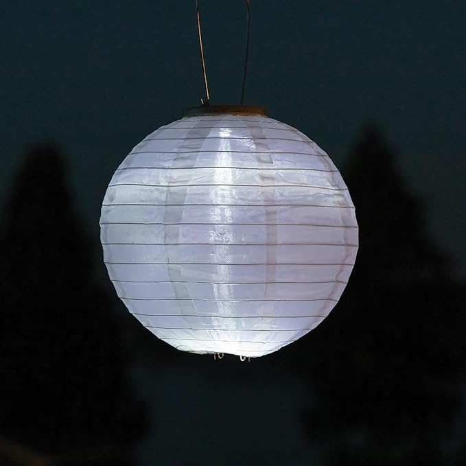 Allsop Home Garden 31577 10-in. Glow Nylon Solar Lantern