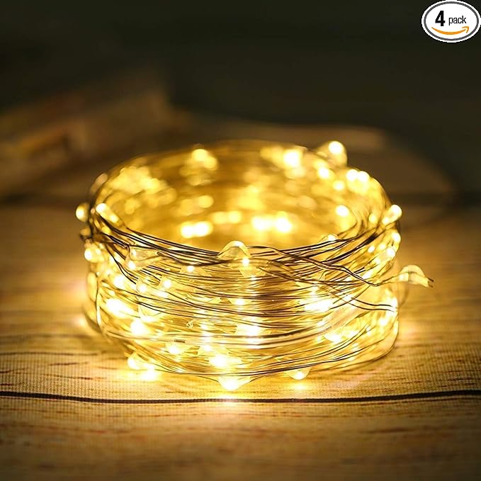 Christmas Yard String Lights 4-Pack, 10ft 30 LED Waterproof