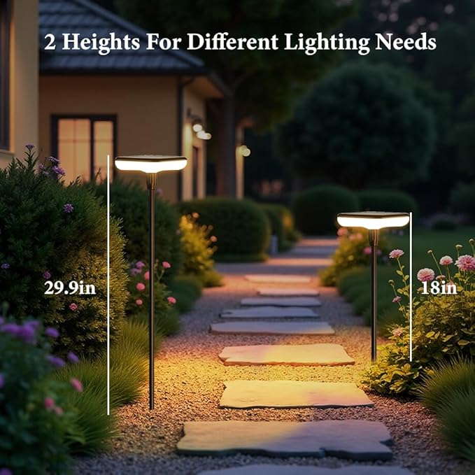 Solar Driveway Path Lights 4-Pack, IP65 Waterproof