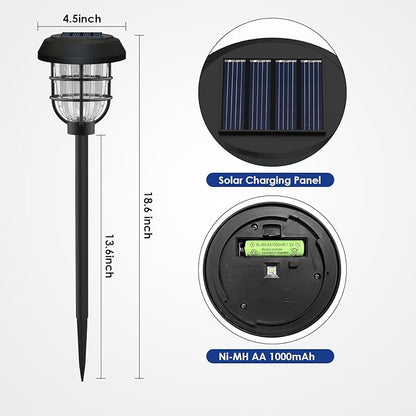 pearlstar Large Solar Pathway Lights Outdoor Waterproof 8 Pack Super Bright Solar Landscape Path Lights for Garden Lawn Walkway Driveway