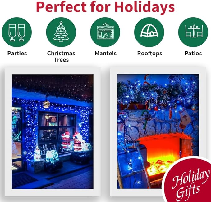 Christmas Yard String Lights, 16ft 50 LED Waterproof