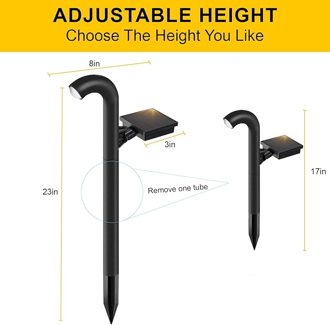 EGOBOO Solar Pathway Lights 8 Pack, Solar Garden Lights Outdoor Waterproof with 1 High Brightness LED Lens Auto On/Off Lighting for Outside Path Yard Walkway Driveway