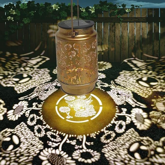Garden Solar Hanging Lanterns, Metal Porch Decor