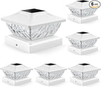Solar Post Cap Lights 6-Pack, Waterproof LED