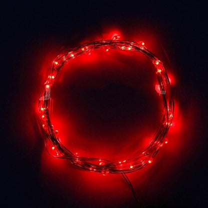 ANJAYLIA Red String Lights, 10Ft/3M 30leds Bright Light Party Home Festival Decorations Battery Operated Lights