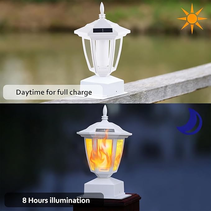 Outdoor Post Lighting Fixture, White Weatherproof Post Light